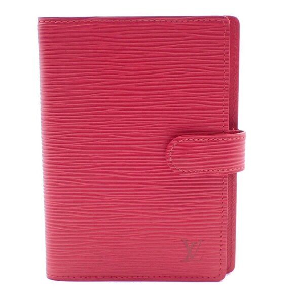 LOUIS VUITTON Logo Agenda PM Day Planner Cover Epi Leather Red R20057 05EF471 - Picture 1 of 16
